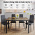 5 Piece Glass Dining Table Set, Kitchen and Chairs for 4, PU Leather Modern Room Sets for Home, Kitchen, Living Room