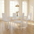 5 Piece Glass Dining Table Set, Kitchen and Chairs for 4, PU Leather Modern Room Sets for Home, Kitchen, Living Room