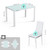 5 Piece Glass Dining Table Set, Kitchen and Chairs for 4, PU Leather Modern Room Sets for Home, Kitchen, Living Room
