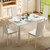 5 Piece Glass Dining Table Set, Kitchen and Chairs for 4, PU Leather Modern Room Sets for Home, Kitchen, Living Room