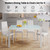 5 Piece Glass Dining Table Set, Kitchen and Chairs for 4, PU Leather Modern Room Sets for Home, Kitchen, Living Room
