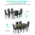 Glass Dining Table Sets for 6, 7 Piece Kitchen Table and Chairs Set for 6 Person, PU Leather Modern Dining Room Sets for Home, Kitchen, Living Room