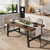 Industrial Dining Table for 4-6 People, 63" Long Large Kitchen Table with Sturdy Metal Frame, Rectangular Counter for Dinner, Kitchen, Dining Room (Brown, 63" Non-extendable)