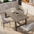 Industrial Dining Table for 4-6 People, 63" Long Kitchen Table with Sturdy Metal Frame, Rectangular Counter for Dinner, Kitchen, Dining Room (Grey Walnut, 63" Non-extendable)