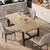 Industrial Dining Table for 4-6 People, 63" Long Large Kitchen Table with Sturdy Metal Frame, Rectangular Counter for Dinner, Kitchen, Dining Room (Natural, 63" Non-extendable)