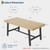 Industrial Dining Table for 4-6 People, 63" Long Large Kitchen Table with Sturdy Metal Frame, Rectangular Counter for Dinner, Kitchen, Dining Room (Natural, 63" Non-extendable)