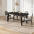 Industrial Dining Table for 4-6 People, 63" Long Large Kitchen Table with Sturdy Metal Frame, Rectangular Counter for Dinner, Kitchen, Dining Room (Black, 63" Non-extendable)