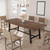 63-83" Extendable Dining Table, Industrial Rectangular Dining Room Table for 6-8 People, Expandable Kitchen Table with Heavy Duty Metal Frame for Dining Room, Kitchen & Parties, Brown