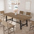 63-83" Extendable Dining Table, Industrial Rectangular Dining Room Table for 6-8 People, Expandable Kitchen Table with Heavy Duty Metal Frame for Dining Room, Kitchen & Parties, Rustic Pear