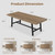 63-83" Extendable Dining Table, Industrial Rectangular Dining Room Table for 6-8 People, Expandable Kitchen Table with Heavy Duty Metal Frame for Dining Room, Kitchen & Parties, Rustic Pear