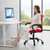Office Chair - Ergonomic Mid Back with Lumbar Support & Rocking Mode, Height Adjustable with Fixed Armrest, Storage Back for Computer, Gaming, Conference, Meeting Room, 360° Swivel, Red
