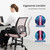 Office Chair - Ergonomic Mid Back with Lumbar Support & Rocking Mode, Height Adjustable with Fixed Armrest, Storage Back for Computer, Gaming, Conference, Meeting Room, 360° Swivel, Pink