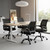 Office Chair - Ergonomic Mid Back with Lumbar Support & Rocking Mode, Height Adjustable with Fixed Armrest, Storage Back for Computer, Gaming, Conference, Meeting, 360° Swivel, Black
