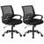 Office Chair - Ergonomic Mid Back with Lumbar Support & Rocking Mode, Height Adjustable with Fixed Armrest, for Home, Computer, Gaming, Conference, Meeting, 360° Swivel, Black, 2 Pack