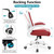 Office Chair, Ergonomic Desk Chair Breathable Mesh Chairs Adjustable High Back Lumbar Support Flip-up Armrests, Executive Rolling Swivel Comfy Computer Chairs Home Office Fire Brick