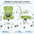 Office Chair, Ergonomic Desk Chair Breathable Mesh Chairs Adjustable High Back Lumbar Support Flip-up Armrests, Executive Rolling Swivel Comfy Computer Chairs Home Office Green