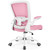 Office Chair, Ergonomic Desk Chair Breathable Mesh Chairs Adjustable High Back Lumbar Support Flip-up Armrests, Executive Rolling Swivel Comfy Computer Chairs Home Office Pink