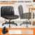 Criss Cross Chair with Wheels, Cross Legged Office Chair, Armless Wide Vanity Desk Chair with 2 Layer Comfty Velvet & Back - Swivel for Home Office Bedroom, Dark Black