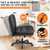 Criss Cross Chair with Wheels, Cross Legged Office Chair, Armless Wide Vanity Desk Chair with Comfty PU Leather & Back - Swivel Height Ajustable for Home Office Bedroom, Black
