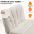 Criss Cross Chair with Wheels, Cross Legged Office Chair, Armless Wide Vanity Desk Chair with Comfty PU Leather & Back - Swivel Height Ajustable for Home Office Bedroom, Pearl White