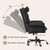 Cross Legged Criss Cross Chair with Adjustable Arms 135° Reclining PU Leather Executive Chair with Wheels Big and Tall Computer Desk Chair for Home Office Black