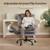Criss Cross Chair with Flip-Up Armrests and Headrest, 135° Reclining Swivel Executive Chair with Side Pockets, Big and Tall Computer Desk Chair for Home Office Bedroom, Grey Velvet