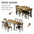 7-Piece Dining Table & Chairs Set for 4-6, 63" Extendable Kitchen Table with 6 Chairs, Dining Room Table with MDF Board & Metal Frame, Perfect for Small Space,Easy Assembly, Rustic Brown