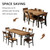 7-Piece Dining Table Set with 6 Chairs, 63" Extendable Kitchen Table & Chairs Set for 4-6, Dining RoomTable with Solid Metal Frame & MDF Board, Perfect for Small Space, Easy Assembly, Walnut