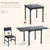 7-Piece Dining Table Set for 4-6, Extendable Kitchen Table Cushion Chairs Set of 6 with 6 Chairs, Rectangle Dining Table with Metal Frame & MDF Board, Folding for Small Apartment Saving Space, Black