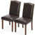 Upholstered Dining Chairs，Set of 2 PU Leather Dining Room Kitchen Chair with Nailhead Trim and Wood Legs, Modern Side Chairs for Living Room-Brown