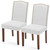 Dining Chairs Set of 2, Modern PU Kitchen Table Chairs with Wooden Legs and Padded Seat for Dining Room/Kitchen/Living Room/Restaurant, Light Grey