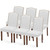 Upholstered Dining Chairs Set of 6, Farmhouse Fabric Dining Room Kitchen Chair with Nailhead Trim and Wood Legs, Modern High Back Side Chairs for Living Room, Light Grey
