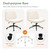 Criss Cross Chair Wheels Wide Cross Legged Office Desk Vanity Dual Base Comfy Fabric Armless Adjustable Swivel for Home Computer Task (Beige Dual Base, Fabric)
