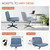 Criss Cross Chair No Wheel Wide Cross Legged Office Desk Vanity Chair Comfy Fabric Armless Adjustable Swivel for Home Computer Task (Blue No Wheel, Classic Fabric)
