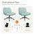 Criss Cross Chair Wheels Wide Cross Legged Office Desk Vanity Dual Base Comfy Fabric Armless Adjustable Swivel for Home Computer Task (Mint Dual Base, Fabric)