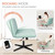 Criss Cross Chair No Wheel Wide Cross Legged Office Desk Vanity Chair Comfy Fabric Armless Adjustable Swivel for Home Computer Task (Mint No Wheel, Classic Fabric)
