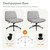 Criss Cross Chair Wheels Wide Cross Legged Office Desk Vanity Dual Base Comfy Fabric Armless Adjustable Swivel for Home Computer Task (Grey Dual Base, Fabric)