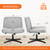 Criss Cross Chair No Wheel Wide Cross Legged Office Desk Vanity Chair Comfy Fabric Armless Adjustable Swivel for Home Computer Task (Grey No Wheel, Classic Fabric)