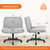 Criss Cross Chair Wheels Wide Cross Legged Office Desk Vanity Chair Comfy Fabric Armless Adjustable Swivel for Home Computer Task (Grey Wheel, Fabric)