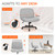 Criss Cross Chair Wheels Wide Cross Legged Office Desk Vanity Chair Comfy Fabric Armless Adjustable Swivel for Home Computer Task (Grey Wheel, Fabric)