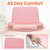Criss Cross Chair with Wheels Comfy Wide Vanity Desk Chair Dual Base Leather Armless Adjustable Swivel for Home Computer Task (Pink Pu, Faux Leather)