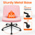 Criss Cross Chair with Wheels Comfy Wide Vanity Desk Chair Dual Base Leather Armless Adjustable Swivel for Home Computer Task (Pink Pu, Faux Leather)