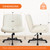 Criss Cross Chair Wheels Vanity Chair Office Desk Comfy Wide Cross Legged Armless Teddy Fabric Adjustable Swivel for Home Computer Task (White, Teddy Fleece)