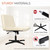 Criss Cross Chair No Wheel Wide Cross Legged Office Desk Vanity Chair Comfy Fabric Armless Adjustable Swivel for Home Computer Task (Beige No Wheel, Classic Fabric)