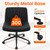 Criss Cross Chair with Wheels Comfy Wide Vanity Desk Chair Dual Base Leather Armless Adjustable Swivel for Home Computer Task (Black Pu, Faux Leather)