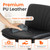 Criss Cross Chair with Wheels Comfy Wide Vanity Desk Chair Dual Base Leather Armless Adjustable Swivel for Home Computer Task (Black Pu, Faux Leather)