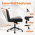 Criss Cross Chair with Wheels Comfy Wide Vanity Desk Chair Dual Base Leather Armless Adjustable Swivel for Home Computer Task (Black Pu, Faux Leather)