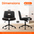 Criss Cross Chair with Wheels Comfy Wide Vanity Desk Chair Dual Base Leather Armless Adjustable Swivel for Home Computer Task (Black Pu, Faux Leather)