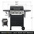 3 Burner BBQ Propane Gas Grill, 472 Sq. In. Cooking Area, 30,000 BTU Stainless Steel Barbecue Grill with Two Foldable Shelves for Outdoor Patio, Backyard