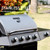 4+1 Burners Gas Grill, 518 Sqin Cooking Area, 52,000 BTU Propane Grill with Side Burner, Stainless Steel Cabinet Grill, Silver & Black